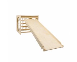 Babiem® Ben - Glijbaan - Bevordert Fysieke Ontwikkeling - Klimrek - Houten Speelgoed - Vanaf 3 Jaar - 110 x 40 x 7 cm - Glijbaan Peuter - FSC® Hout