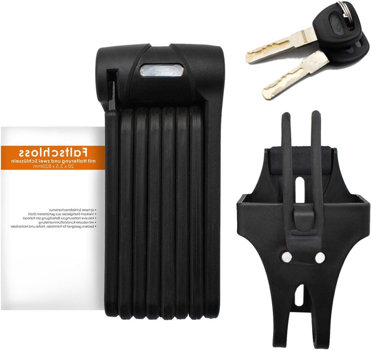 Lexium Vouwslot - Slot voor Electrische Fietsen en Fatbike - Fietsslot - Voor elk type Fiets - Met Houder