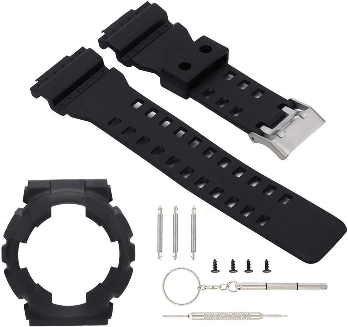 Allecto plus - Reservearmband horlogeband met horlogebehuizing, geschikt voor G Shock GA110 en GA100 modellen