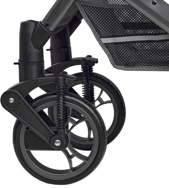 BRONEA® EXQUISE 2.0 Luxe multi-functionele kinderwagen 3 in 1 incl. Autostoel - MATRAS, Buggy, Luiertas, Voetenwarmer, Regenhoes, Muggen net & Zonneklep - grey/grey van Merkloos — afbeelding 5