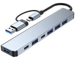 USB C-hub – 7 in 2 USB-hub 3.0 multipoort-adapter – USB 3.0 en 2.0 poorten – USB -C-aansluiting – USB-verdeler