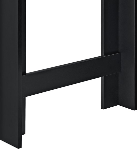 Zwart metalen frame met een horizontale steunbalk.