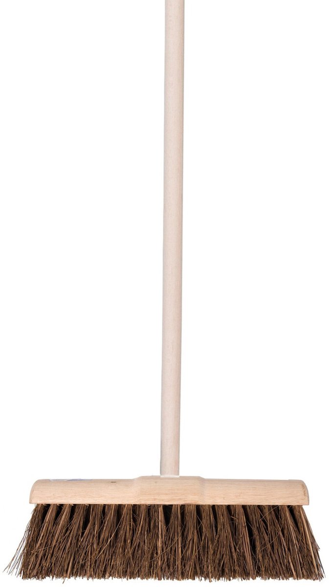 Talen Tools Straatbezem Natuurvezels - hout - 45 cm - buitenbezem - voor tegels - Steel hout van 120 cm - Harde ondergrond