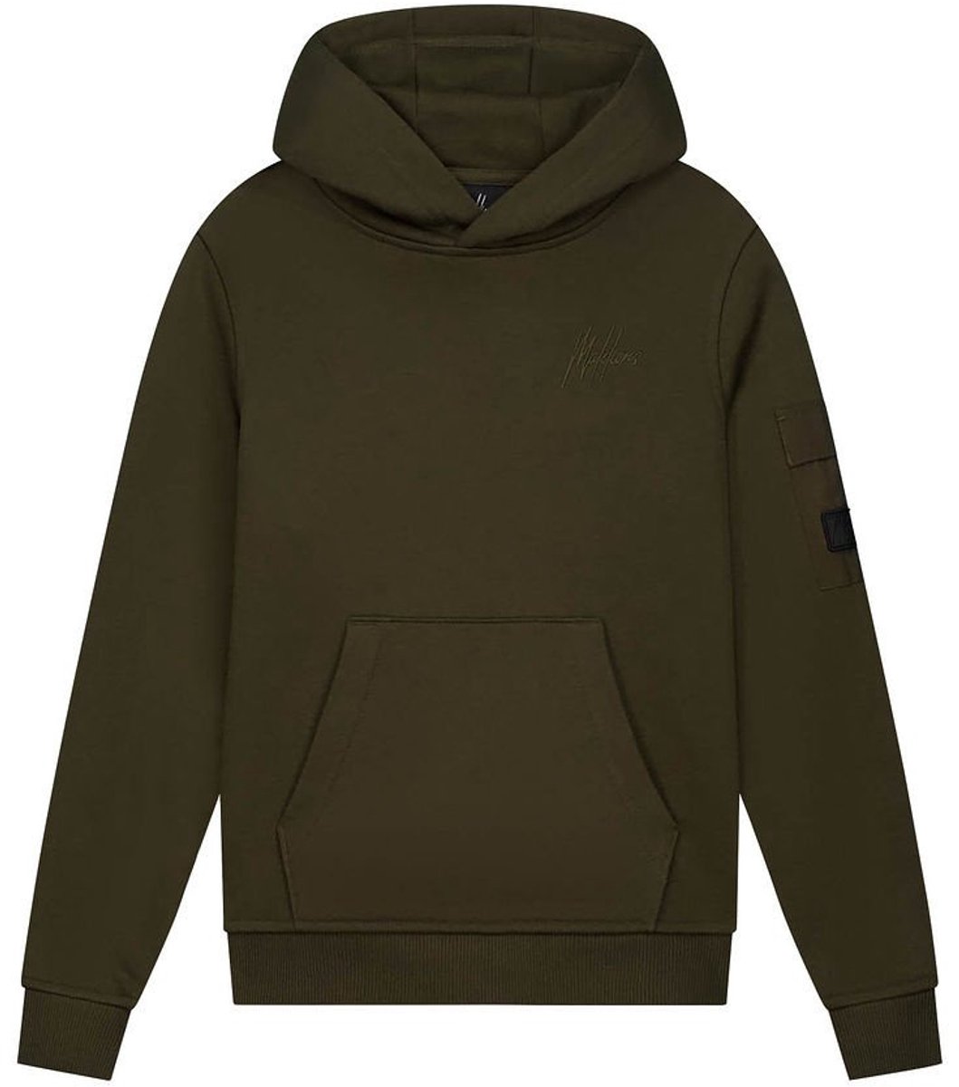 Malelions winter hoodie jongens - groen - nylon, zak
