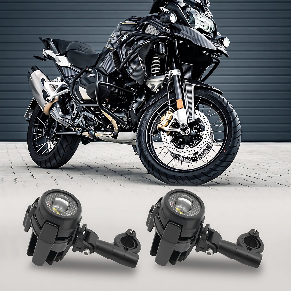 Pack of 2 Motorcycle Headlights, Extra LED Fog Lights for