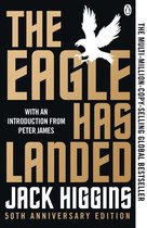 Boek "The Eagle Has Landed" met een afbeelding van een witte adelaar op een zwarte achtergrond. "50TH ANNIVERSARY EDITION".