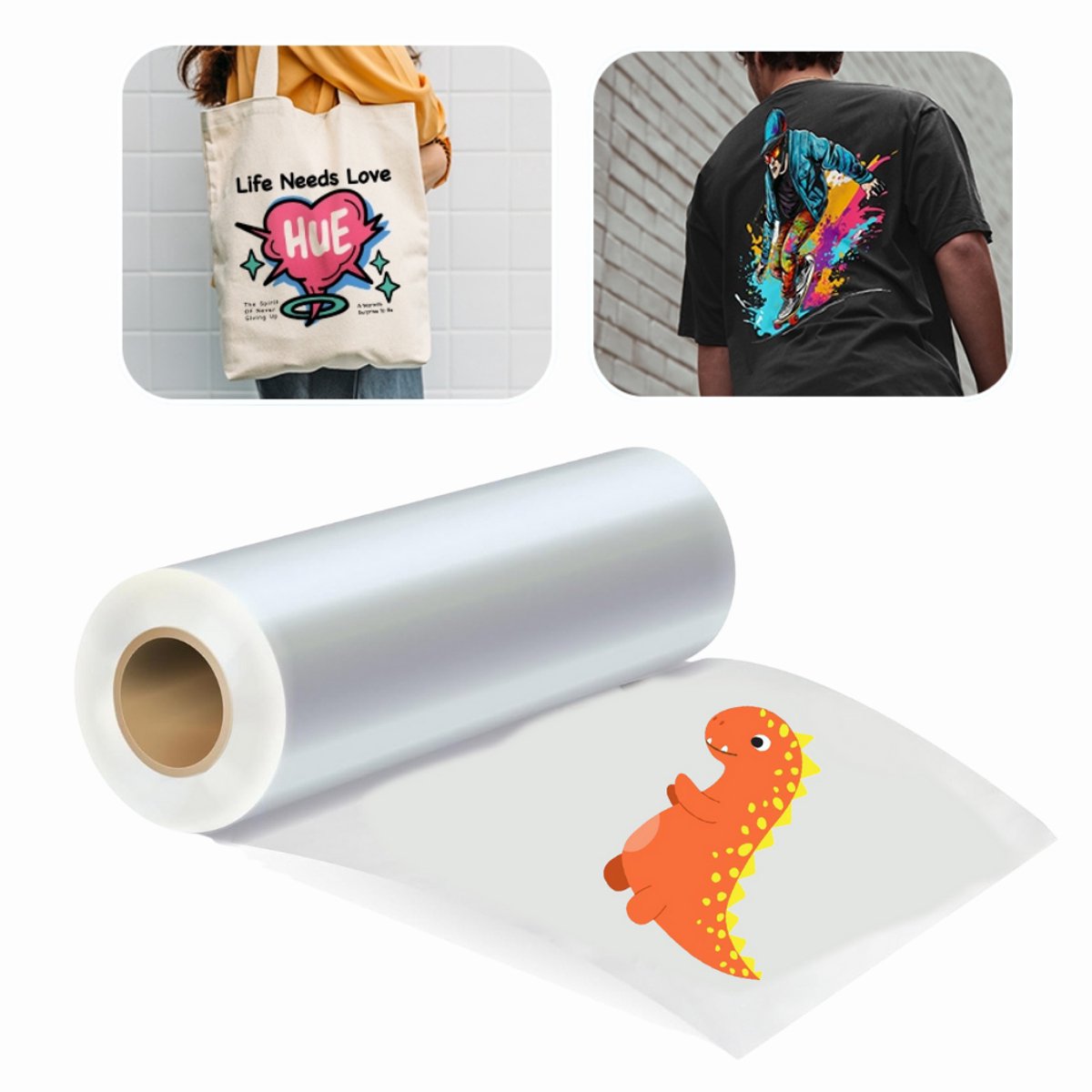 Creatorally Transferpapier voor textiel - DTF Transferfolie Rol - Eenzijdig Glanzend Voorgestreken - PET Hitteoverdrachtpapier - 33cm x 100m - Transferpapier – T-shirt Transferpapier – T-shirt Transfer Paper