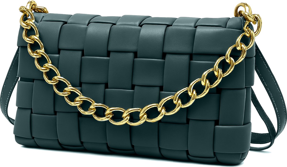 ZILOU® Schoudertas - Crossbody Tas Dames - Handtas School - Met Rits - Compact - Dames - Groen