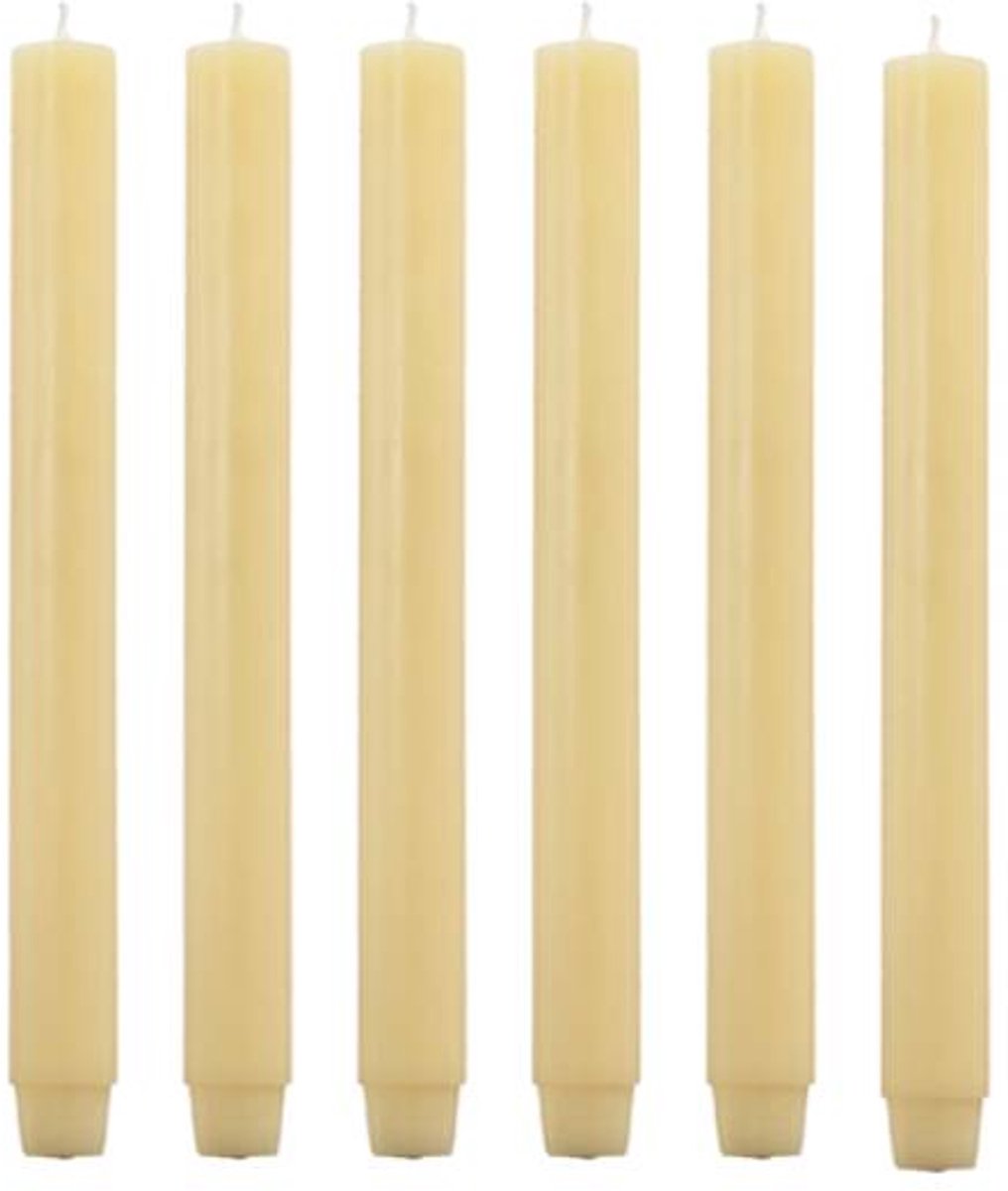 Cactula | Dinerkaarsen - Dikke kaarsen - Cream - 30 x 2.6 cm - 6 stuks - 20 Branduren