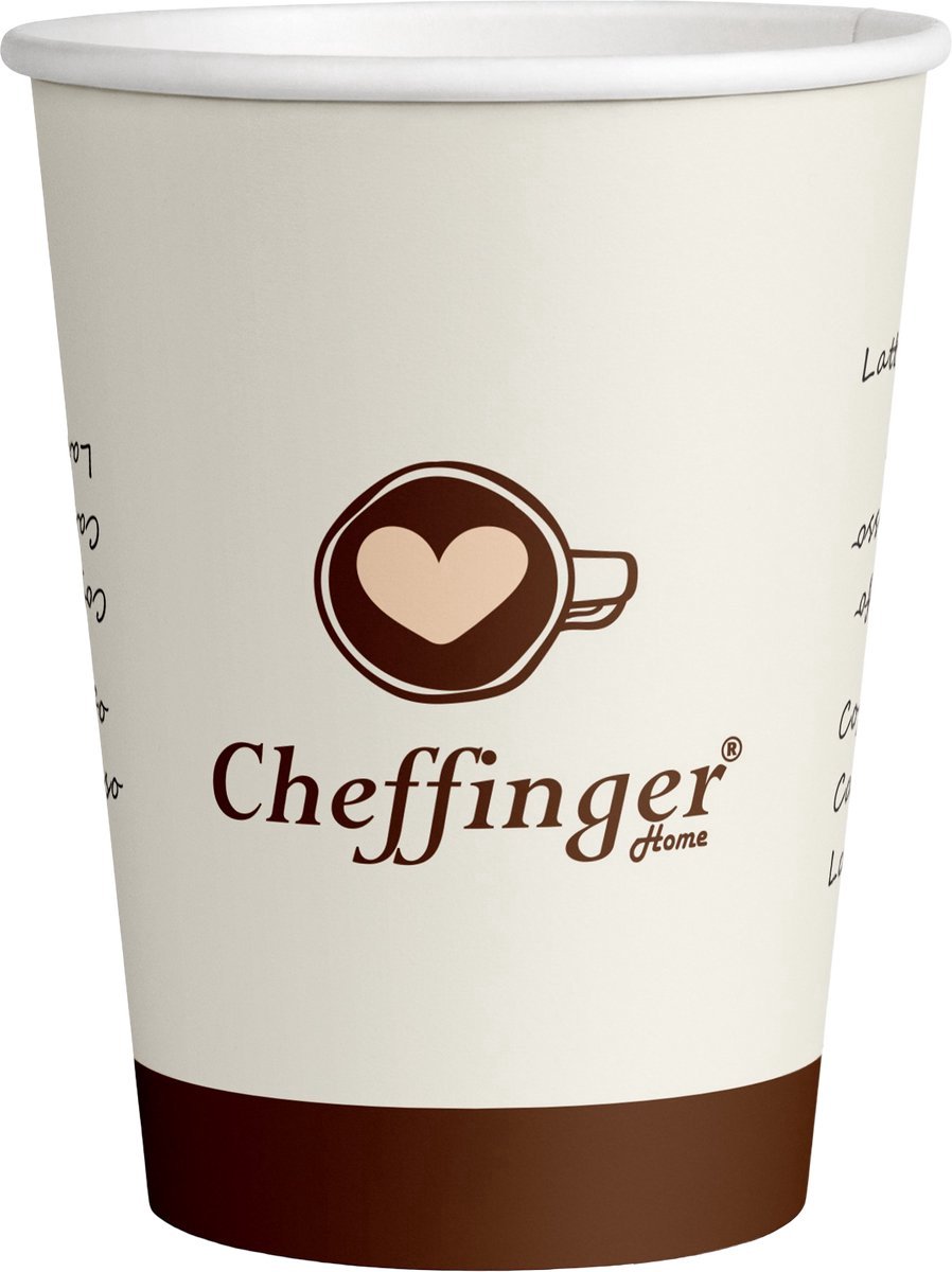 Cheffinger Kartonnen Koffiebeker - 250ml - Cremé - 1000 Stuks