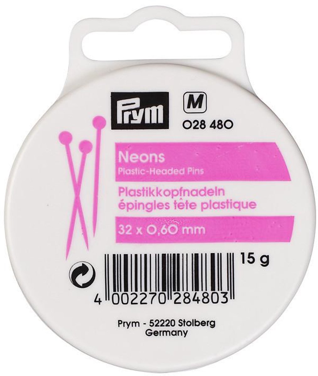 PRYM Plastic kopspelden staal 0,65 x 32 mm neon 028480 - Spelden - Prym