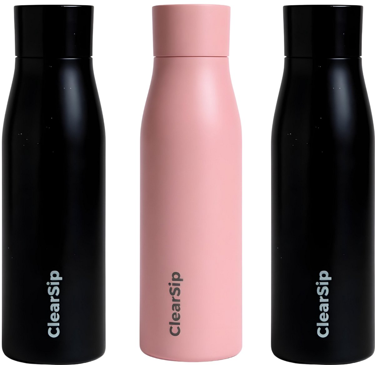 ClearSip Slimme Waterfles - UV-C Zelfreinigend - Drinkherinnering & Temperatuurweergave - Anti-slip - Thermosfles - 750 ML - Zwart,Roze,Zwart