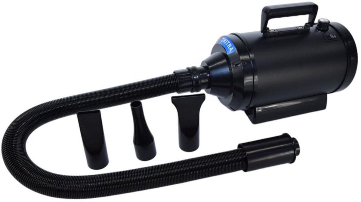 Waterblazer Tritra LTA Zwart - Benchkoning - 2200 Watt - Hondenföhn Trimsalon - Voor Hond & Puppy - 3 Standen - Met warmte element - Met spuitmonden