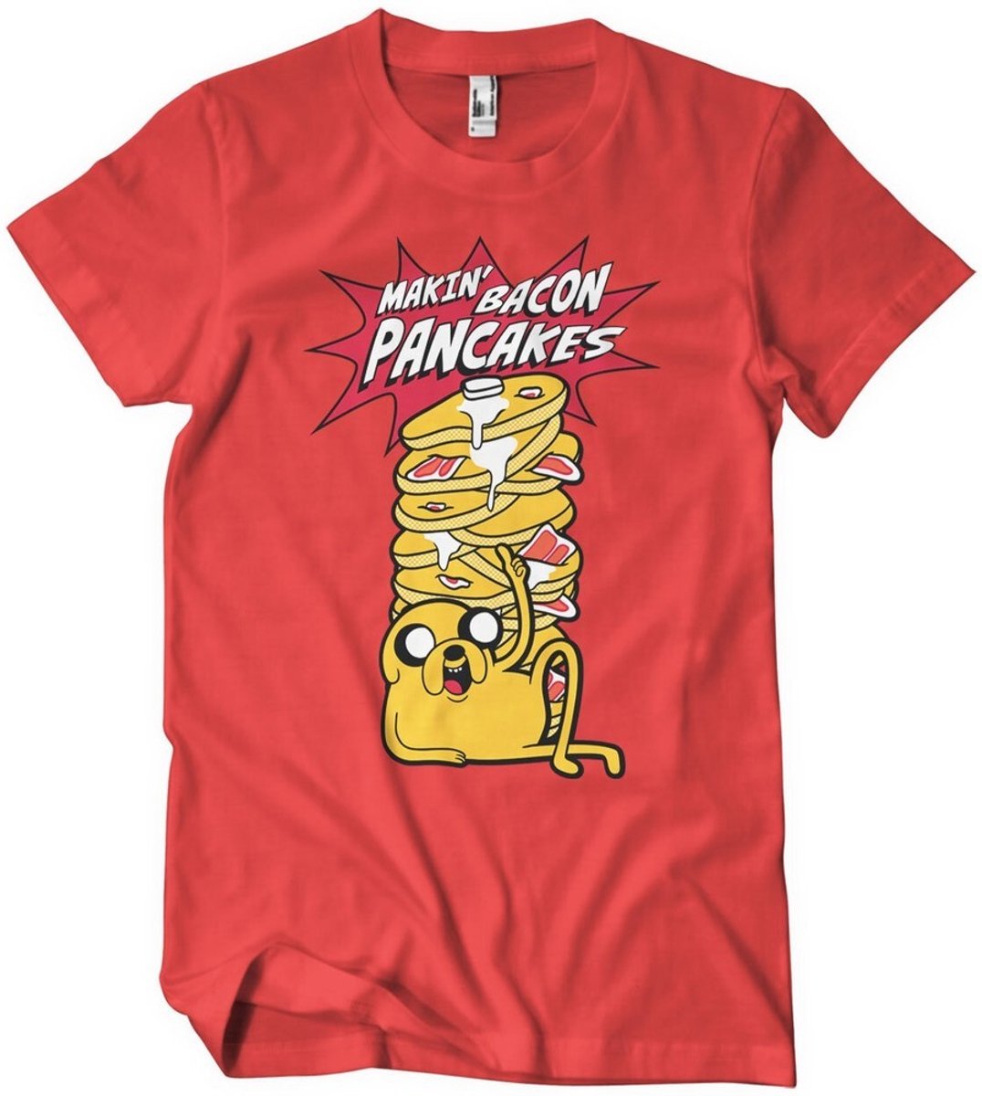 Adventure Time Makin' Bacon Pancakes T-Shirt Red-XL