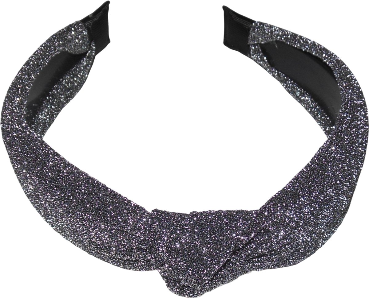 Diadeem met knoop zilver glitter
