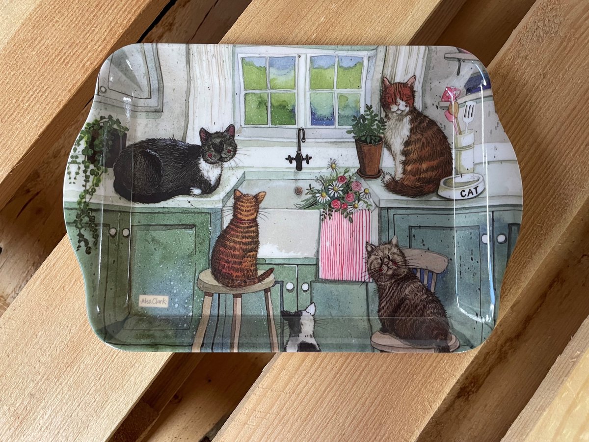 Alex Clark Dienblad Klein Formaat Katten ~ Melamine Tray In the Kitchen