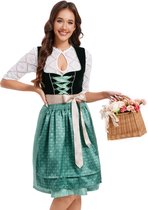 3 stuks Oktoberfest-kostuum voor dames, Duits Beierse biermeisje, dirndl, Oktoberfest carnaval, Paars, XL