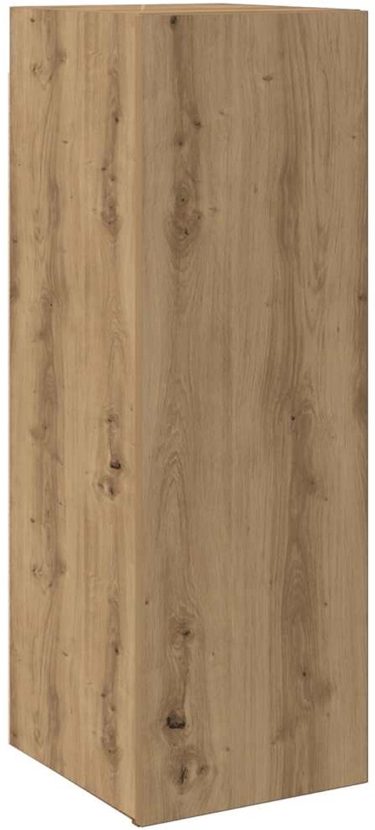 vidaXL - Tv-meubel - 30,5x30x90 - cm - bewerkt - hout - artisanaal - eikenkleurig