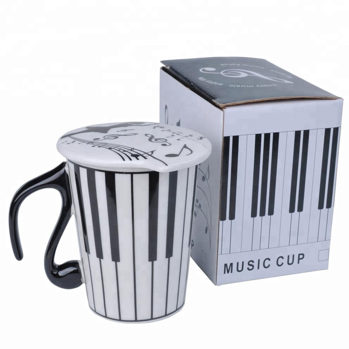 Keramiek mok Muzieknoot Piano