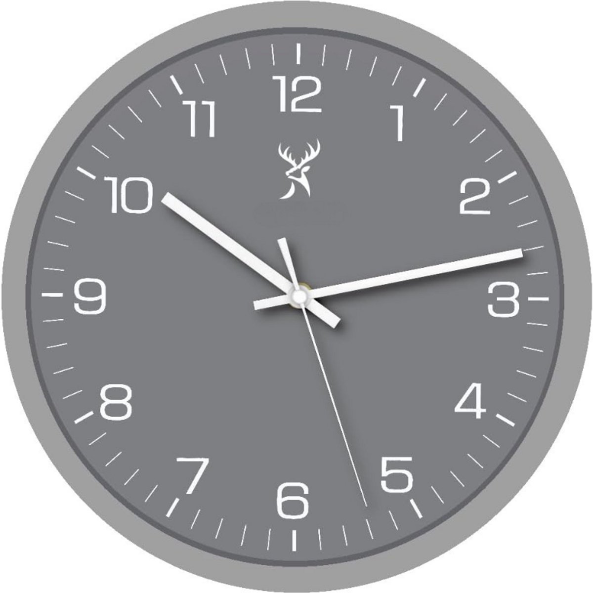 Natuurlijke Wandklok Houten Klok Vintage Stil Uurwerk Zonder Tikkende Geluiden – Grijs-Wit – Handgemaakt Massief Hout – Geruisloos – 30 Cm