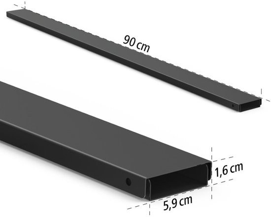 Hama Metalen Magnetische Kabelgoot 90x5.6x1.6 cm Zwart