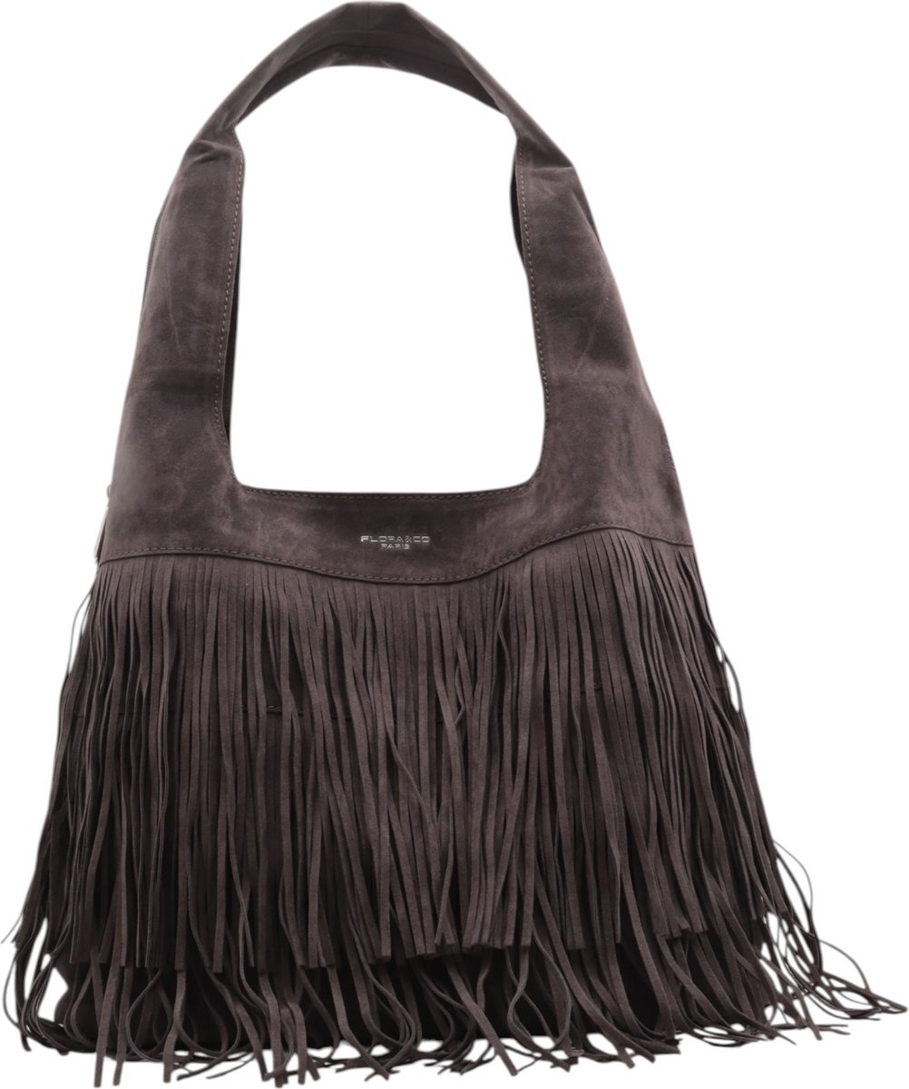 Flora&Co - Handtas - Suede look - grijs