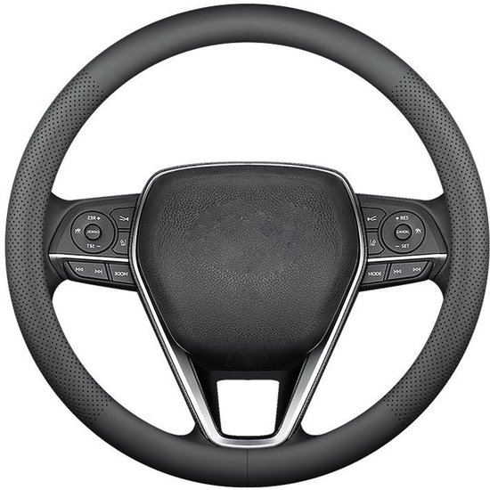 Housse de volant de taille standard 14,5-15 pouces, protection de volant de voiture antidérapante, cuir microfibre respirant, noir