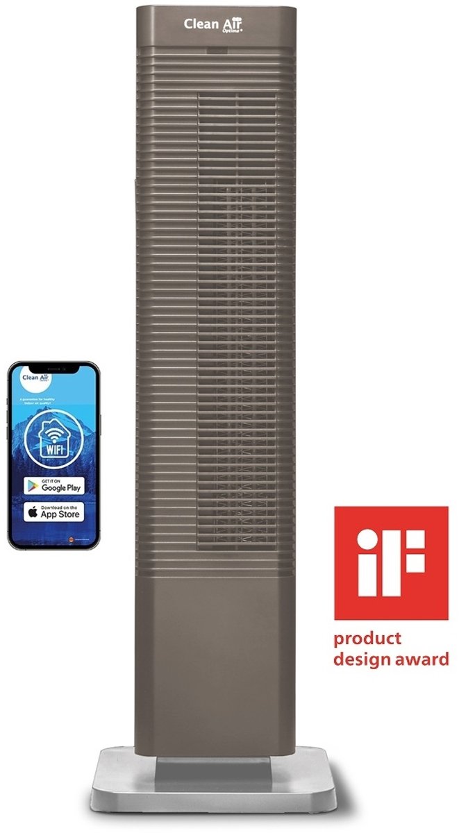 Clean Air Optima® CA-904C - 2in1 Design Ventilator Elektrische Kachel - Verwarmen en Koelen - Stoffilter - Draaicirkel (oscillatie): 80º - Digitale thermostaat instelbaar 15-35°C