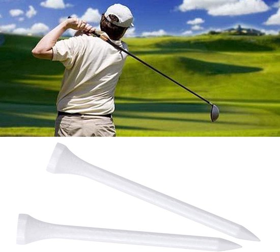Houten golftee - 70 mm - Wit - 100 stuks van Merkloos — afbeelding 5