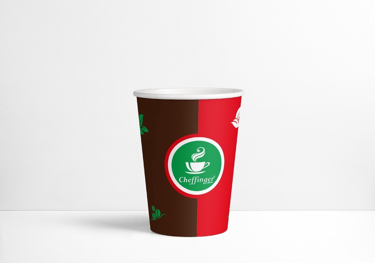 Cheffinger Kartonnen Koffiebeker - 200ml - Rood/Bruin - 1000 Stuks