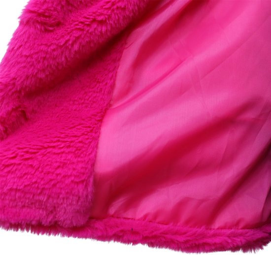 Manteau en fausse fourrure rose Joya Kids pour Adultes | Manteau de Bont pour femme | Mauvais manteau de fourrure de proxénète | Chaud et doublé | Avec Boutons-pressoirs et poches | Déguisements | Costume d'Halloween et de Carnaval | Taille L