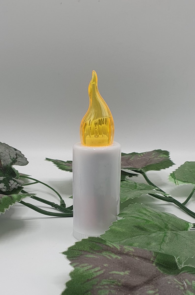Led kaars - S2 - Geel (Warm wit) - 1440 branduren - Inclusief batterijen - Flikkerend vlam - Grafkaars - Graflichtje - Herdenkingslicht