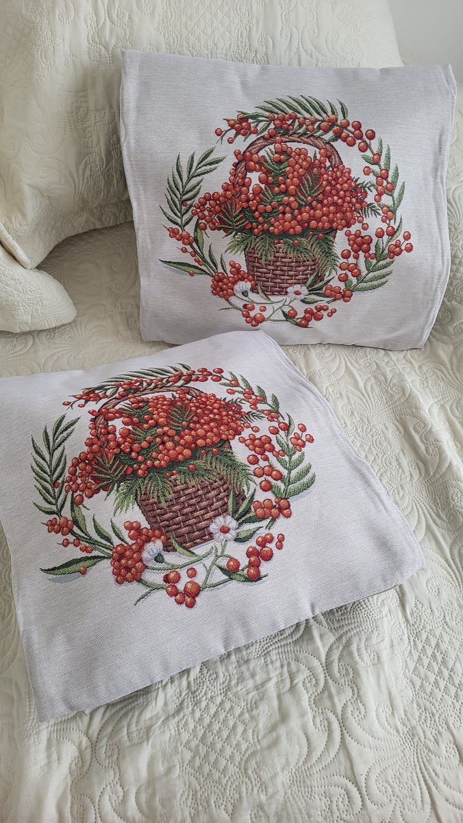 Kussenhoes Gobelinstof Autumn Herfst Berries met rits 45*45cm