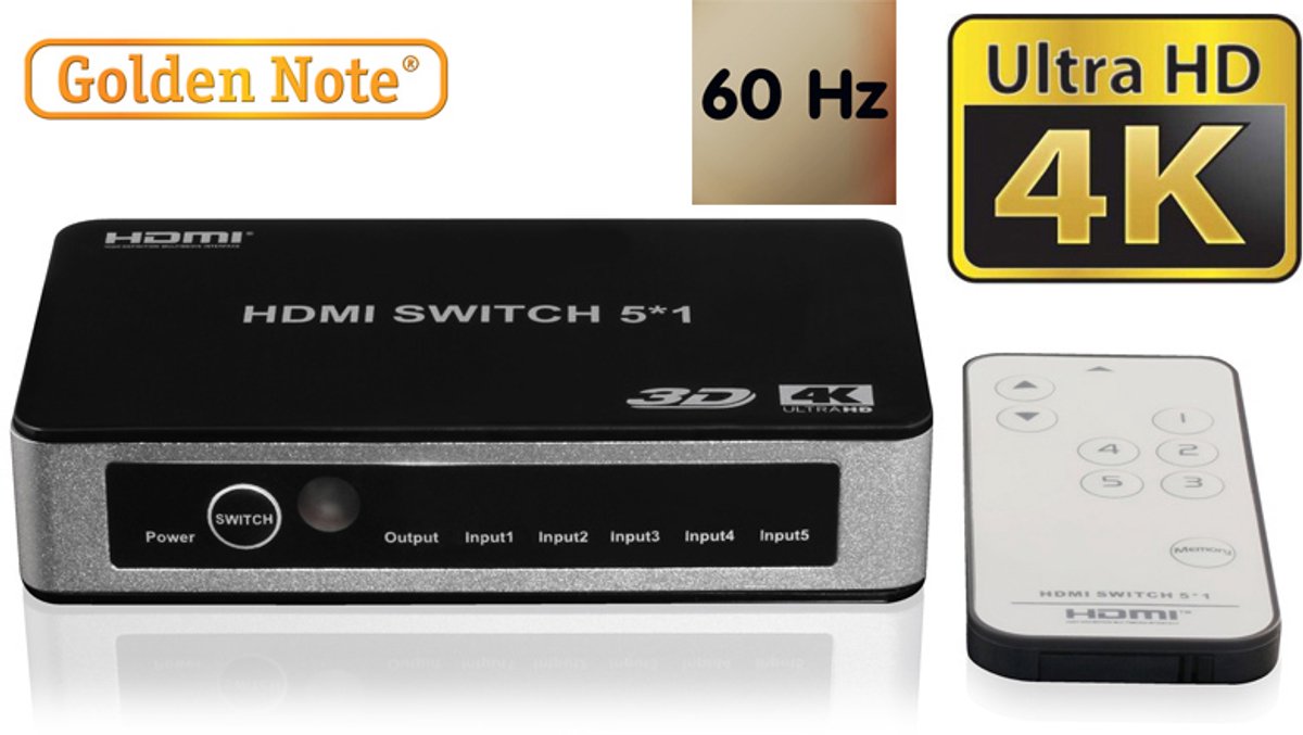 HDMI Switch Ultra HD 4Kx2K / 5 apparaten op een monitor