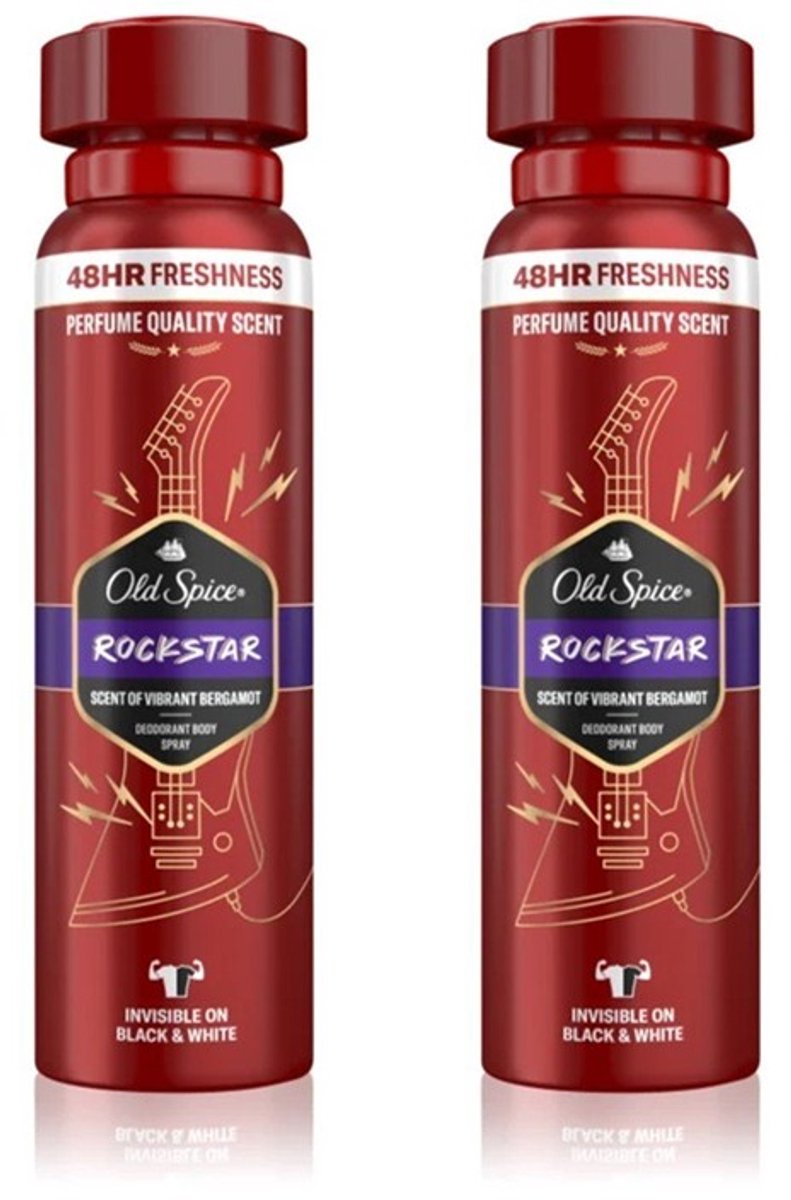 Old Spice Deo Spray Rockstar - Voordeelverpakking 2 x 150 ml