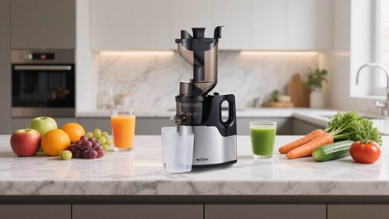 Nexser 150W Slow Juicer - Professionele Langzame Juicer met Grote Vulopening - RVS Mes & Zelfreinigend - Goud van Nexser — afbeelding 3