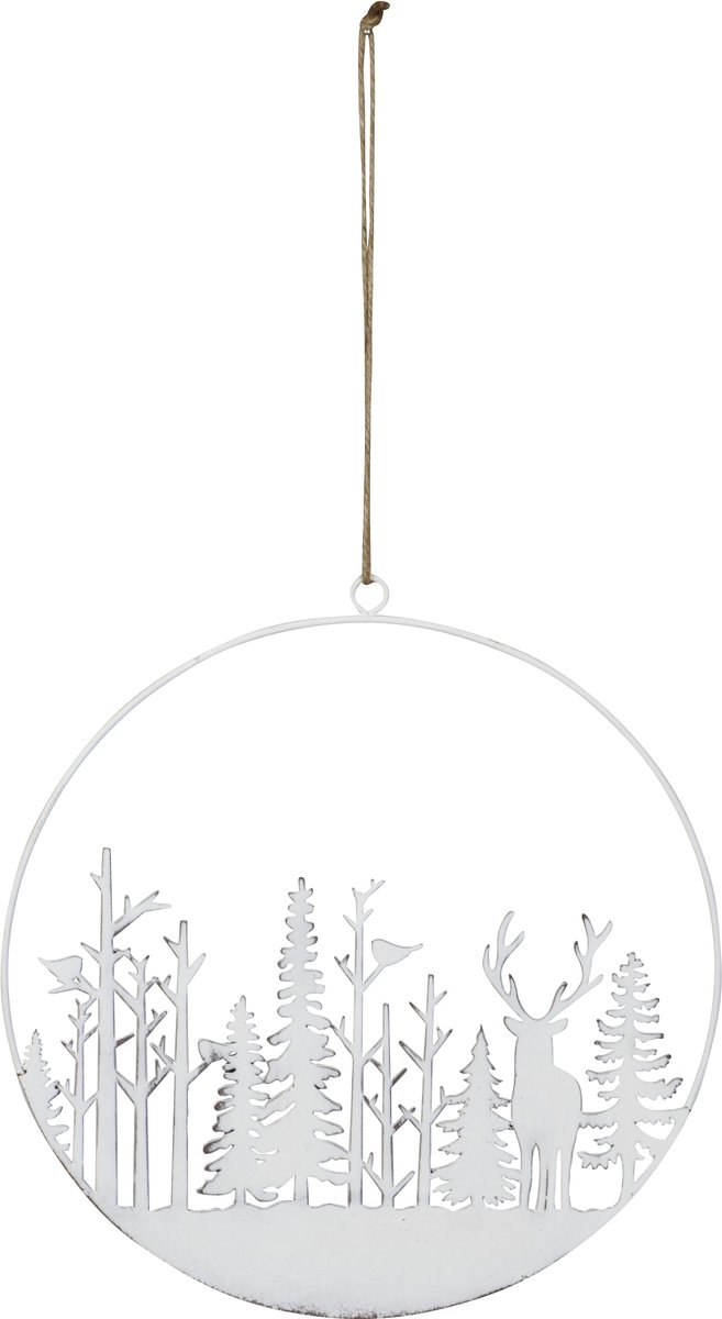 Bos decoratie hanger/wit/posiwio collectie/winter/decoratieve hanger