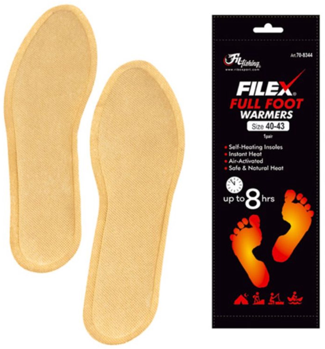 Filex Full Foot Warmers - Schoenmaat 44-47 - 1 paar - Voetverwarmers - Warmte Pads voor Schoenen - Voetwarmer
