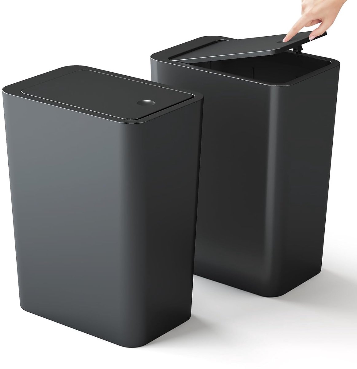 Azomor® Compacte en geurloze afvalemmer set voor keuken en badkamer met persmechanisme