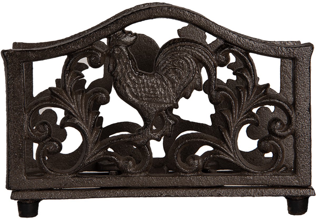 Clayre & Eef Servettenhouder 17x6x12 cm Bruin Metaal
