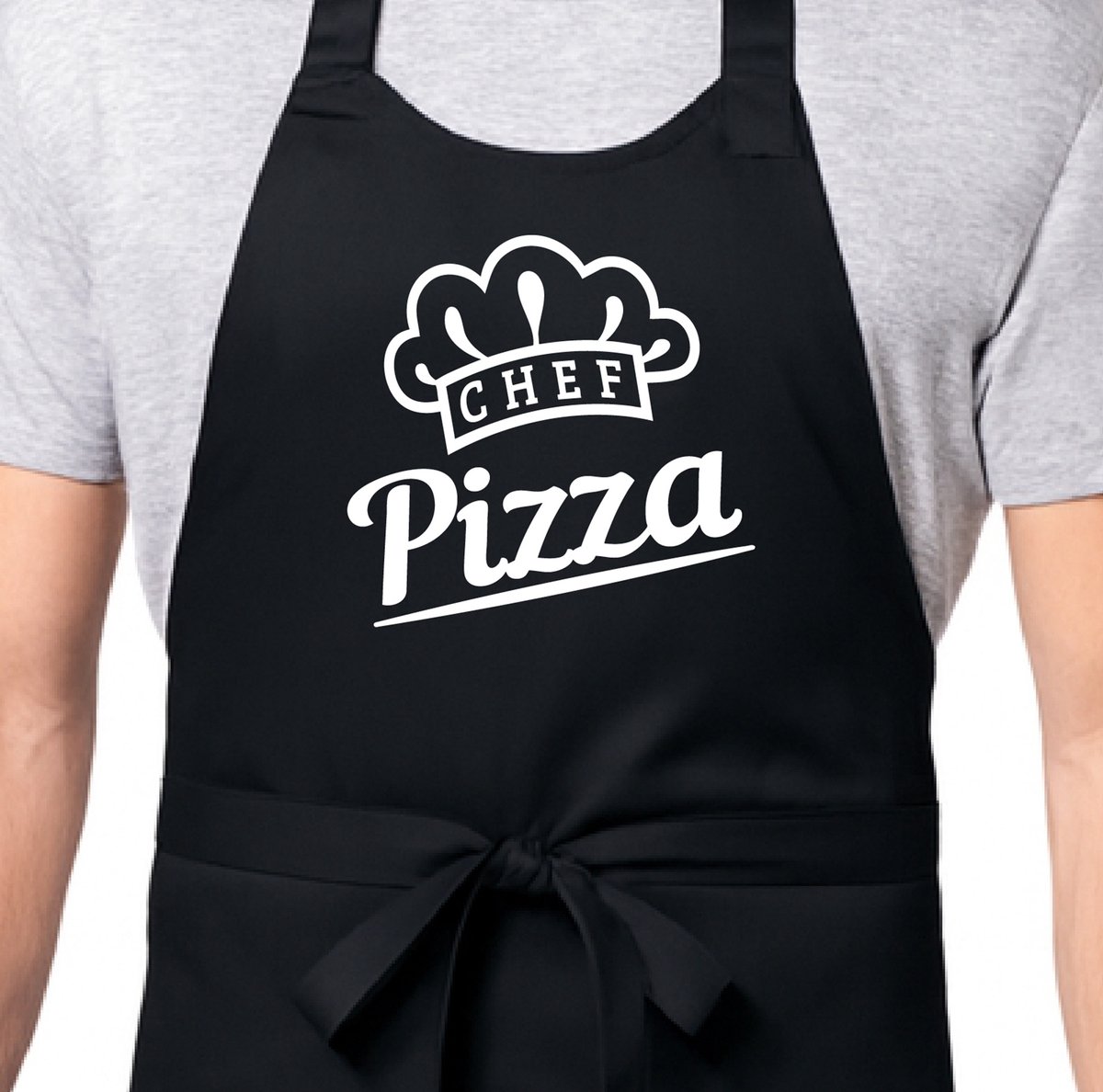 Zomertip! - Keukenschort Chef Pizza | Zwart | Dames/Heren | Verstelbaar | Cadeau-idee | BBQ | Verjaardag | Jubileum | Verrassing | Grapje