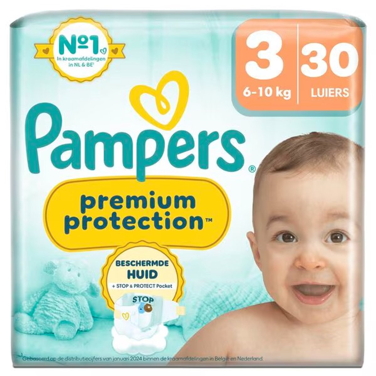 Pampers Premium Protection - Maat 3 (6kg-10kg) - 30 Luiers - Maandbox