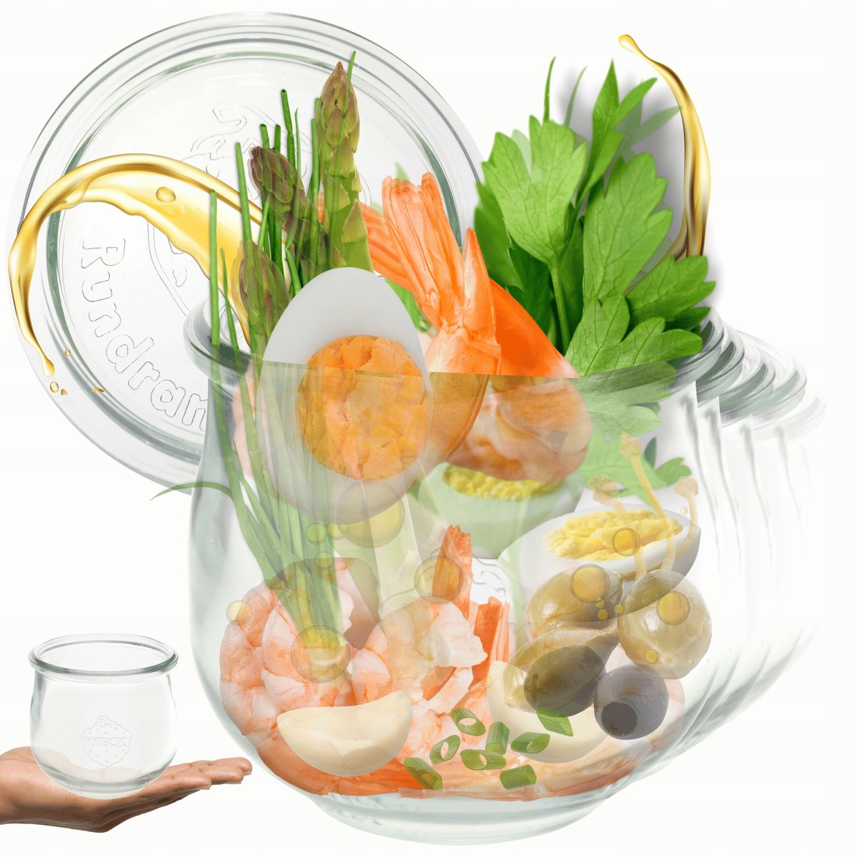 Weck Glazen Potten 580ml - Decoratief Tulip Model - 6 Stuks