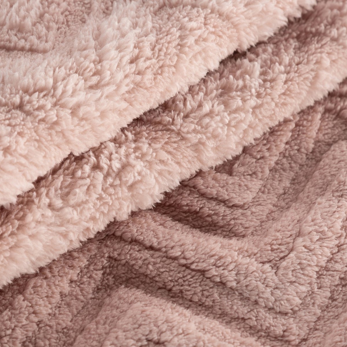 Zachte Pluche Deken 150x200 cm - Licht Poeder Rose - Elegant Visgraat