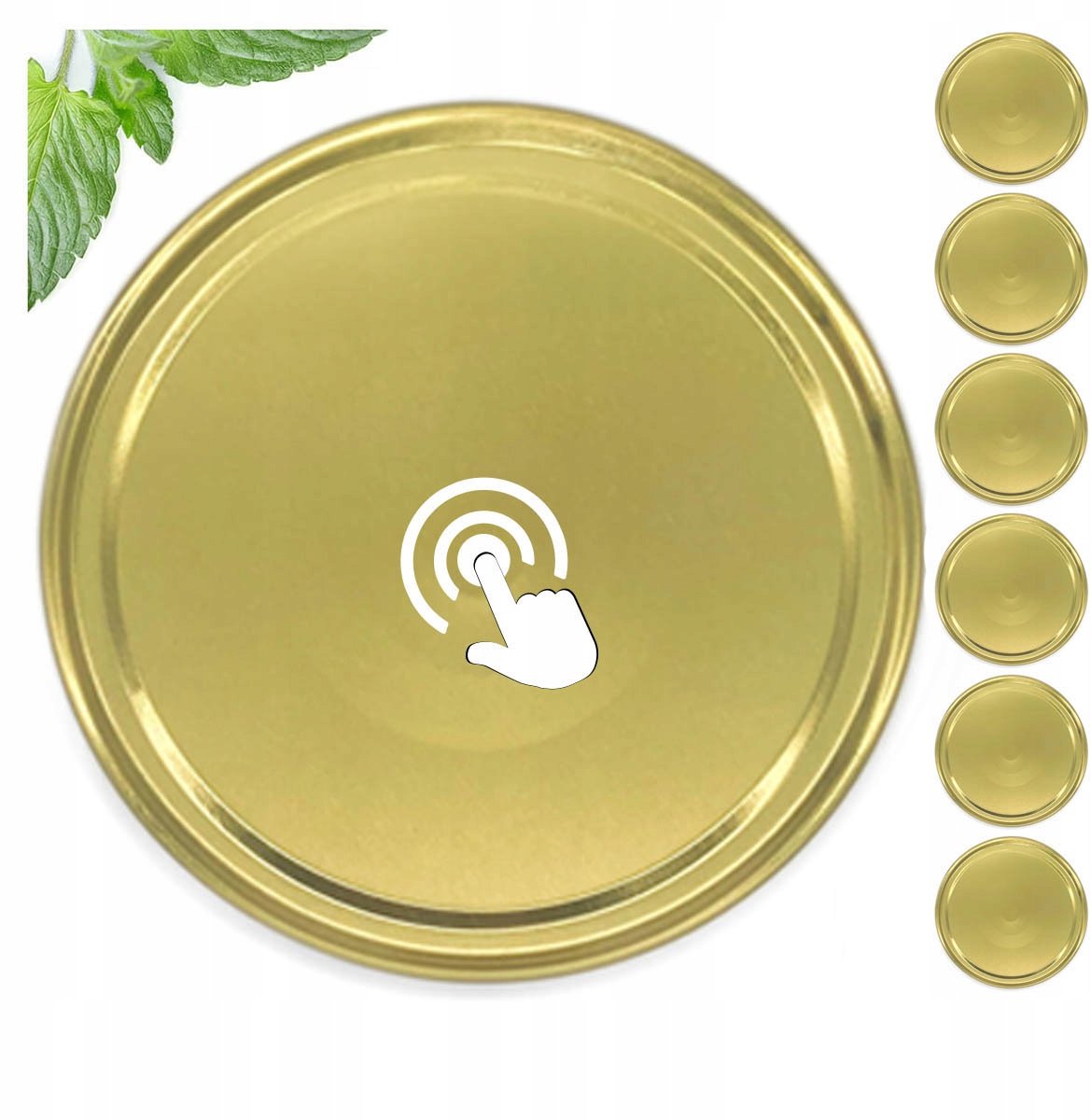 Gouden Klik Deksels voor Potten 50 Stuks - Diameter 66mm