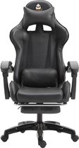 Chaise de jeu ergonomique Gotagee Chaise de bureau Chaise de gaming Met soutien lombaire et pédales de pieds Fonction hauteur et inclinaison Zwart
