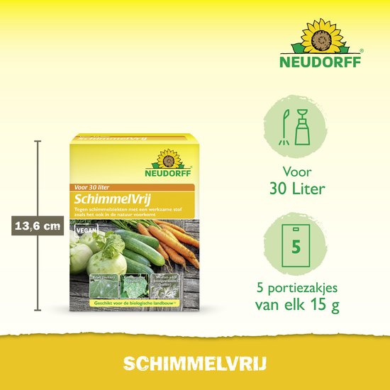 Neudorff Schimmelvrij Middel tegen Schimmel Planten Meeldauw bestrijdingsmiddel 75g Concentraat - voor 30 liter — afbeelding 3