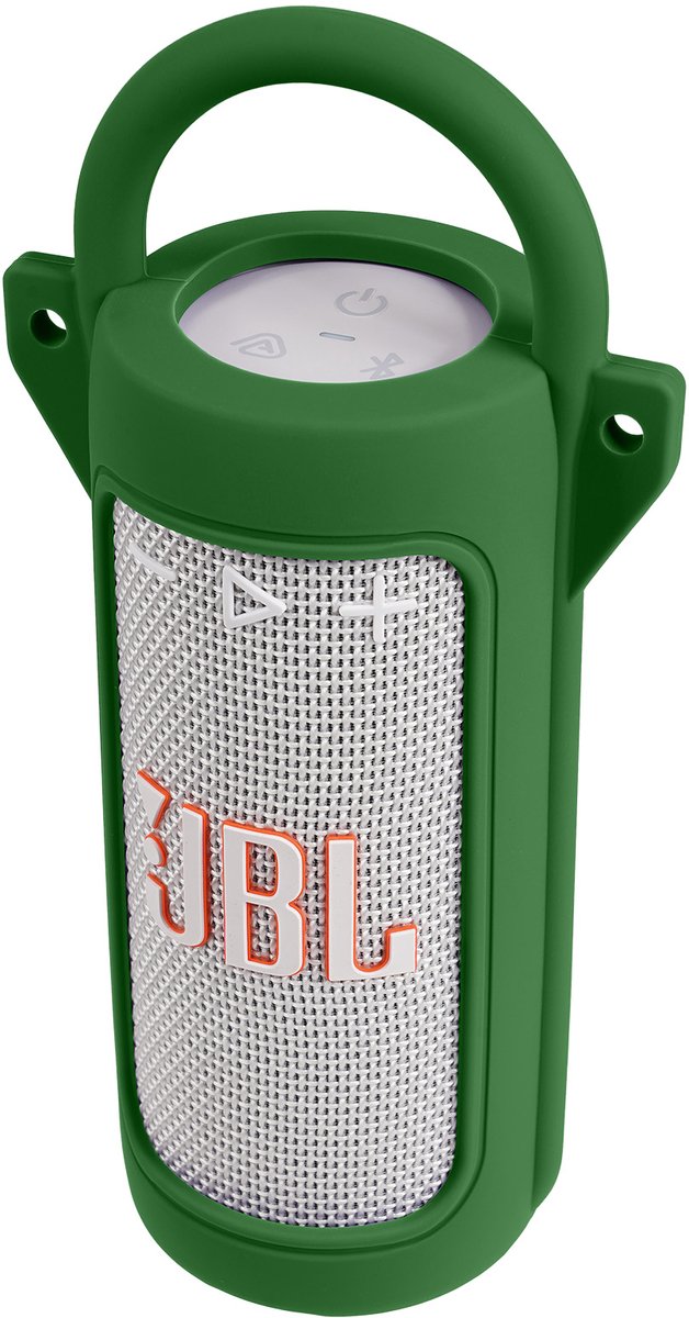Beschermhoes geschikt voor JBL Grip Bluetooth Speaker - Met Draaghendel, Draagriem en Karabijnhaak - Meerdere Kleuren - Groen - Schokbestendig - Krasbestendig - Siliconen - Hoesje - Case - Bescherming van Merkloos — afbeelding 4