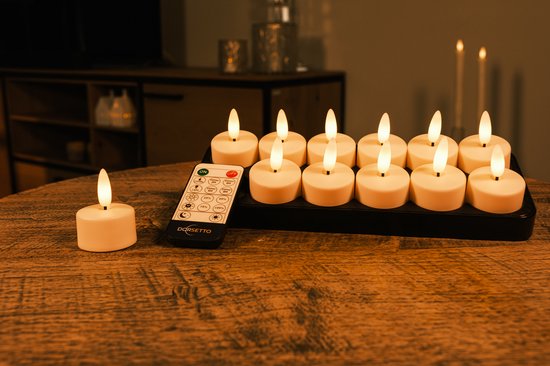 Dorsetto Oplaadbare waxinelichtjes 140 uur - 6 stuks