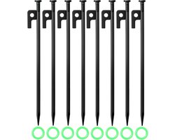 Grondankers - Set van 8 40 cm grondpalen - Sterk - Metalen - Stormbestendig - Voor camping, buiten, wandelen